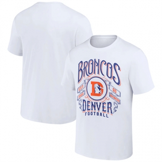 Men's Denver Broncos White X Darius Rucker Collection Vintage Football T Shirt - Jersey