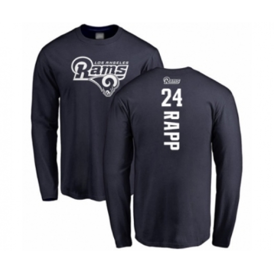 Football Los Angeles Rams #24 Taylor Rapp Navy Blue Backer Long Sleeve T-Shirt - Jersey