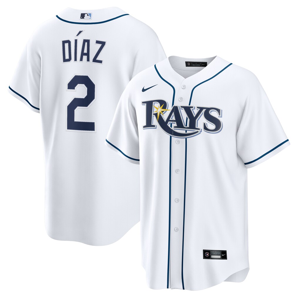 Men's  Tampa Bay Rays Yandy Díaz Nike White Home Replica Jersey - Jersey