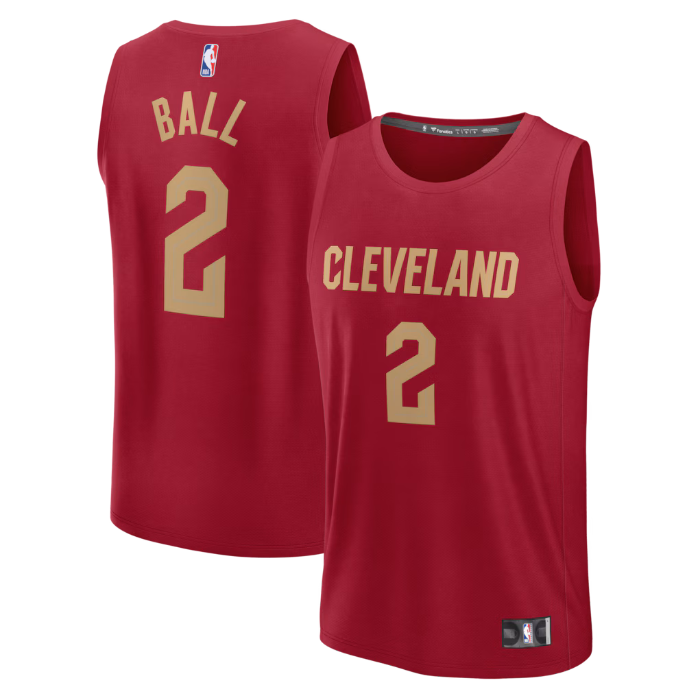 Men's Cleveland Cavaliers Lonzo Ball Fanatics Wine Fast Break Replica Jersey - Icon Edition - Jersey