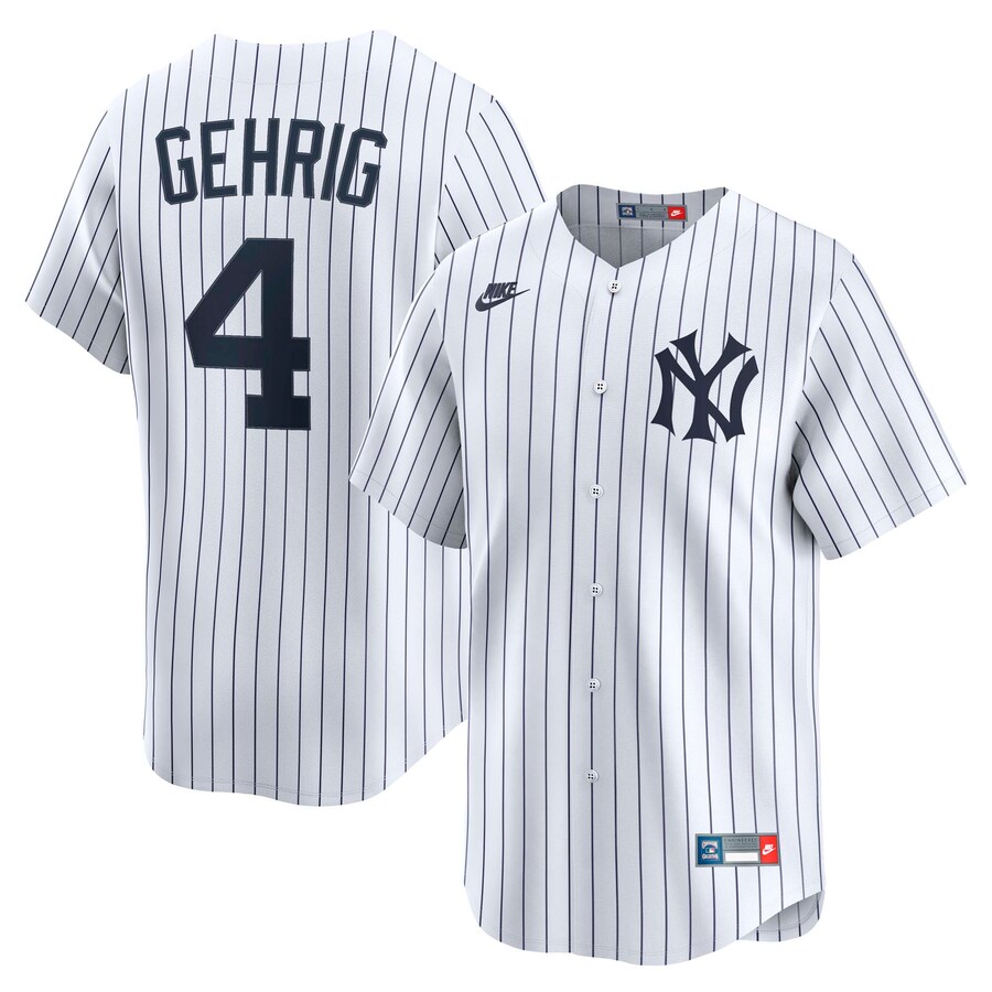 Men's New York Yankees Lou Gehrig Nike White Throwback Cooperstown Collection Limited Jersey - Jersey