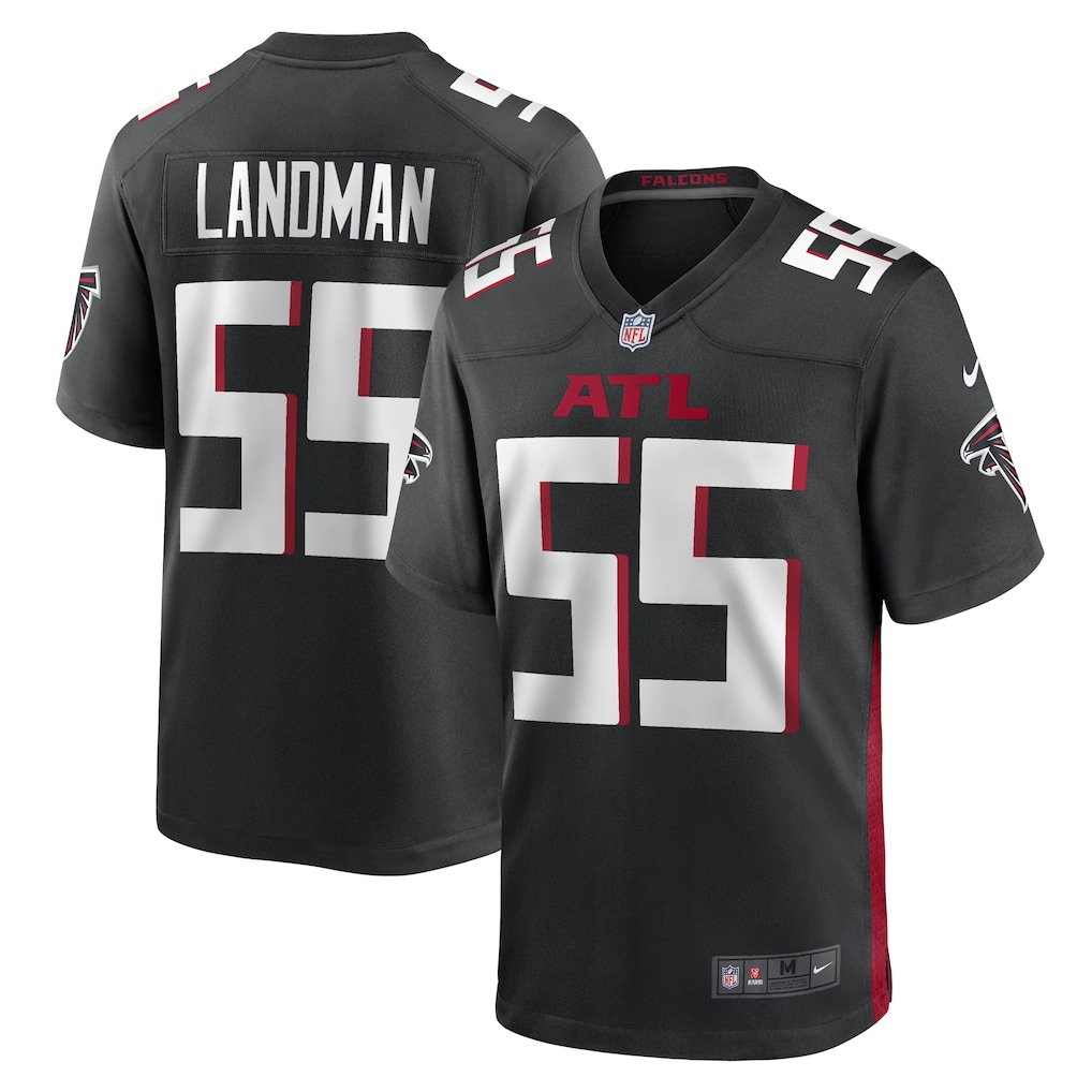 Men's Nate Landman Atlanta Falcons Nike Black Game Player Jersey - Jersey
