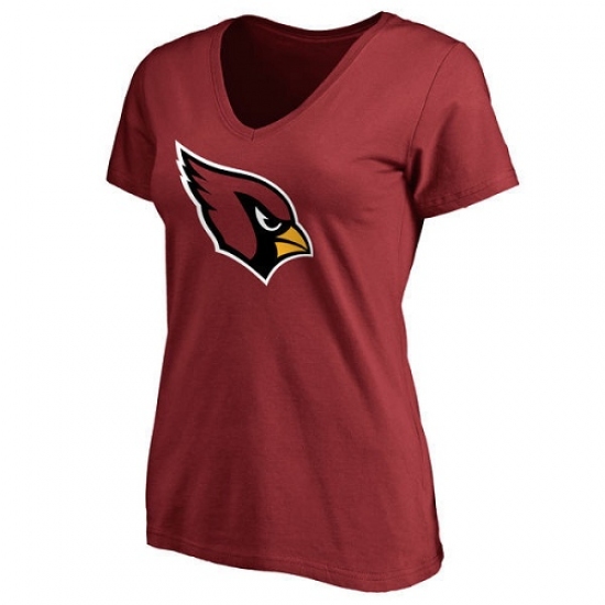 NFL Women Arizona Cardinals Pro Line Cardinal Primary Team Logo Slim Fit T-Shirt - Jersey