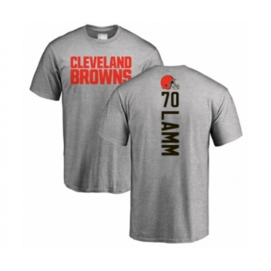 Football Cleveland Browns #70 Kendall Lamm Ash Backer T-Shirt - Jersey