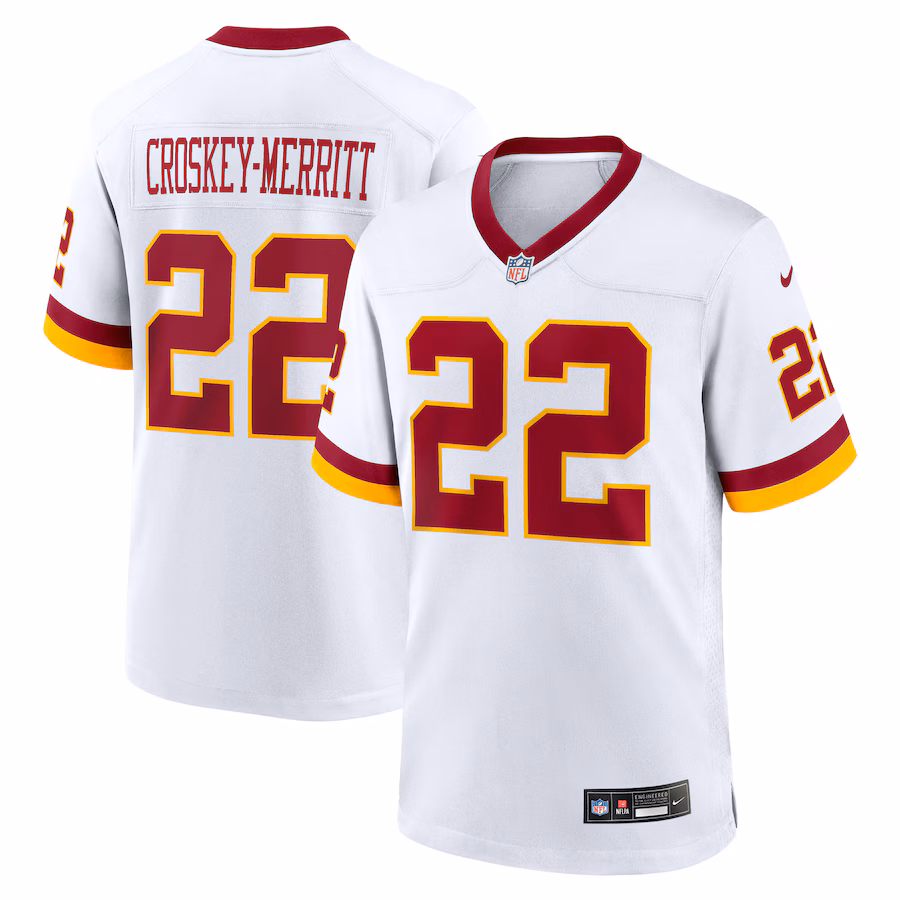 Men's Washington Commanders Jacory Croskey-Merritt Nike White Game Super Bowl Era Jersey - Jersey