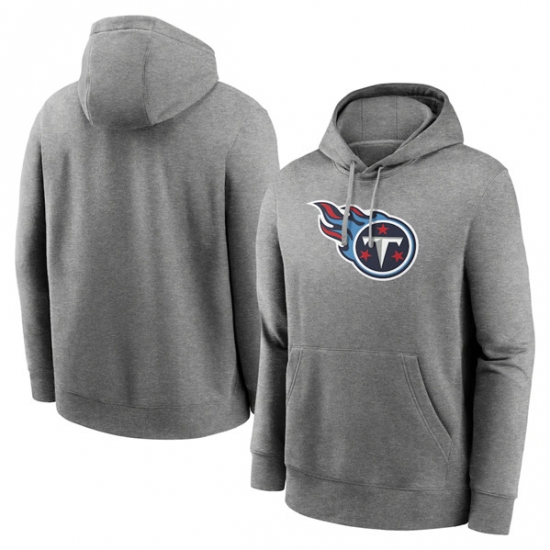 Men's Tennessee Titans Heather Gray Primary Logo Long Sleeve Hoodie - Jersey