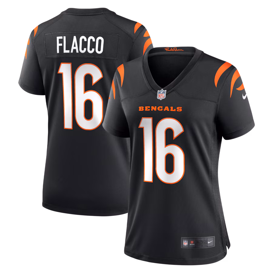 Women's Cincinnati Bengals Joe Flacco Nike Black Team Game Jersey - Jersey