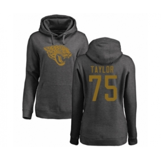 Football Women's Jacksonville Jaguars #75 Jawaan Taylor Ash One Color Pullover Hoodie - Jersey