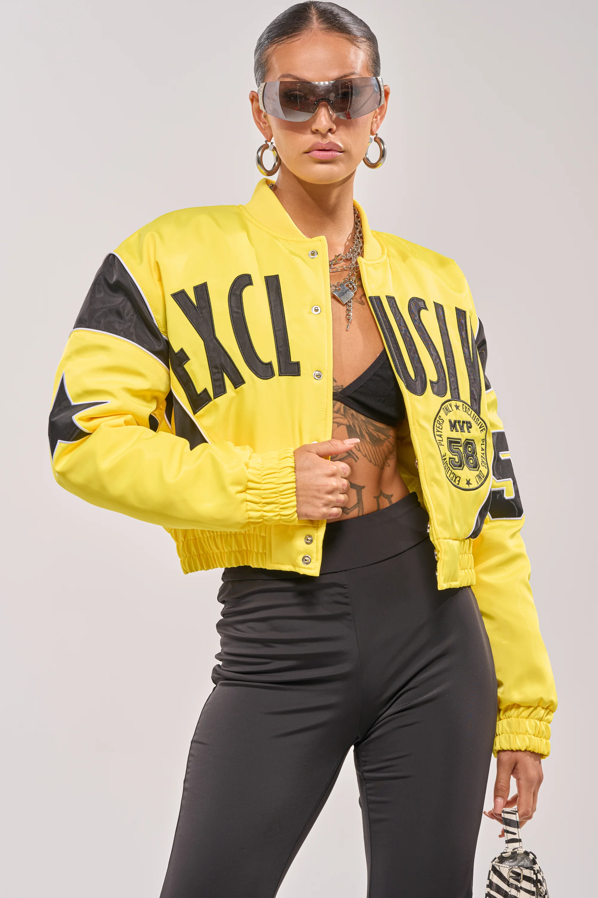 BILLIE EMBROIDERED NYLON BOMBER - Akira Wear