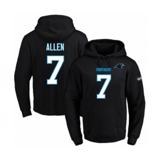 Football Men's Carolina Panthers #7 Kyle Allen Black Name & Number Pullover Hoodie - Jersey