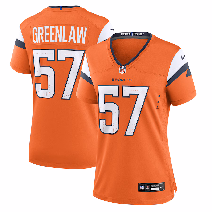 Women's Denver Broncos Dre Greenlaw Nike Orange Team Game Jersey - Jersey