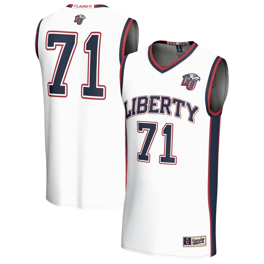 Unisex GameDay Greats #71 White Liberty Flames Lightweight Basketball Fashion Jersey - Jersey