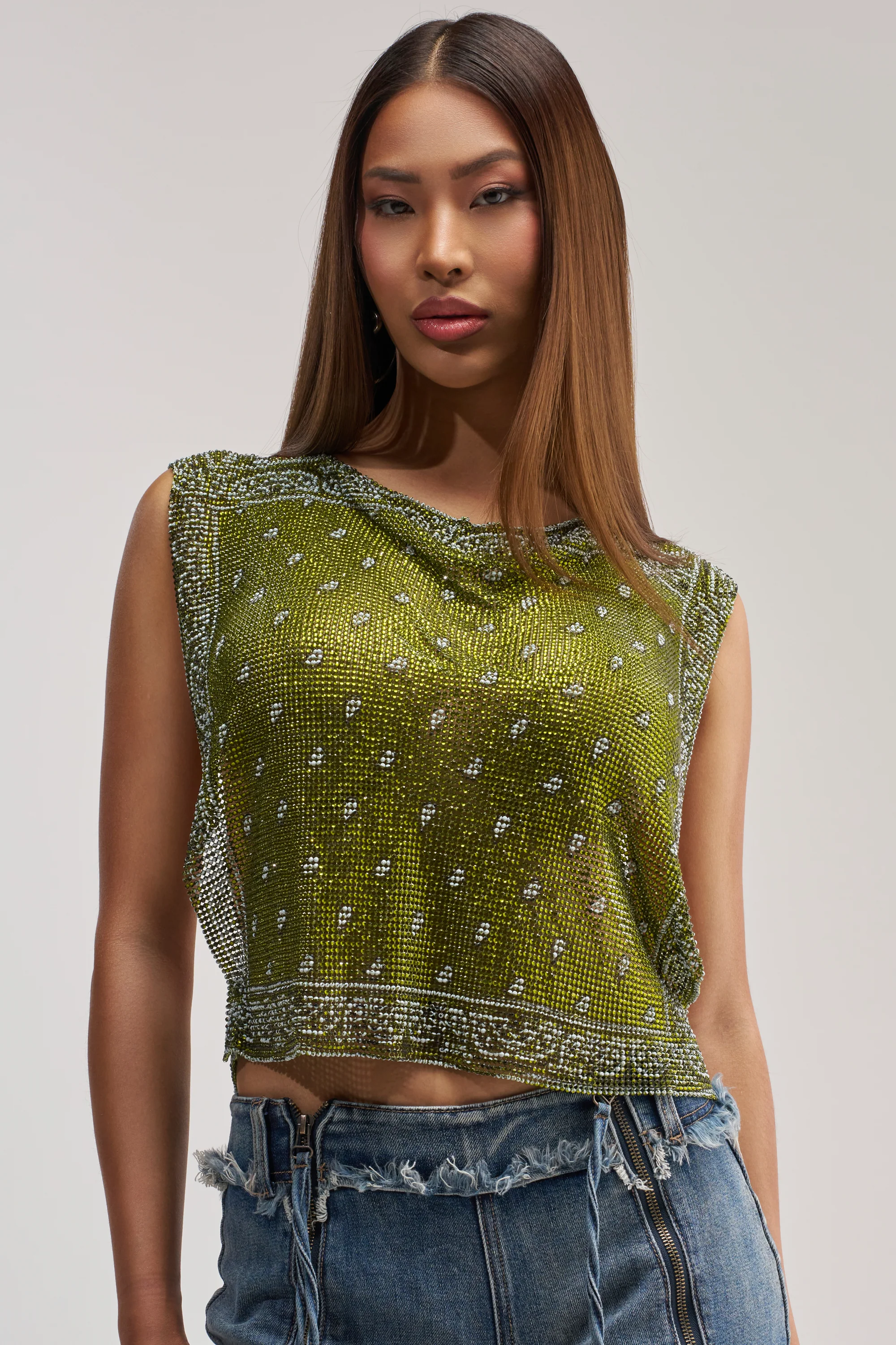 SUMMER LOVIN' RHINESTONE CHAIN TOP - Akira Wear