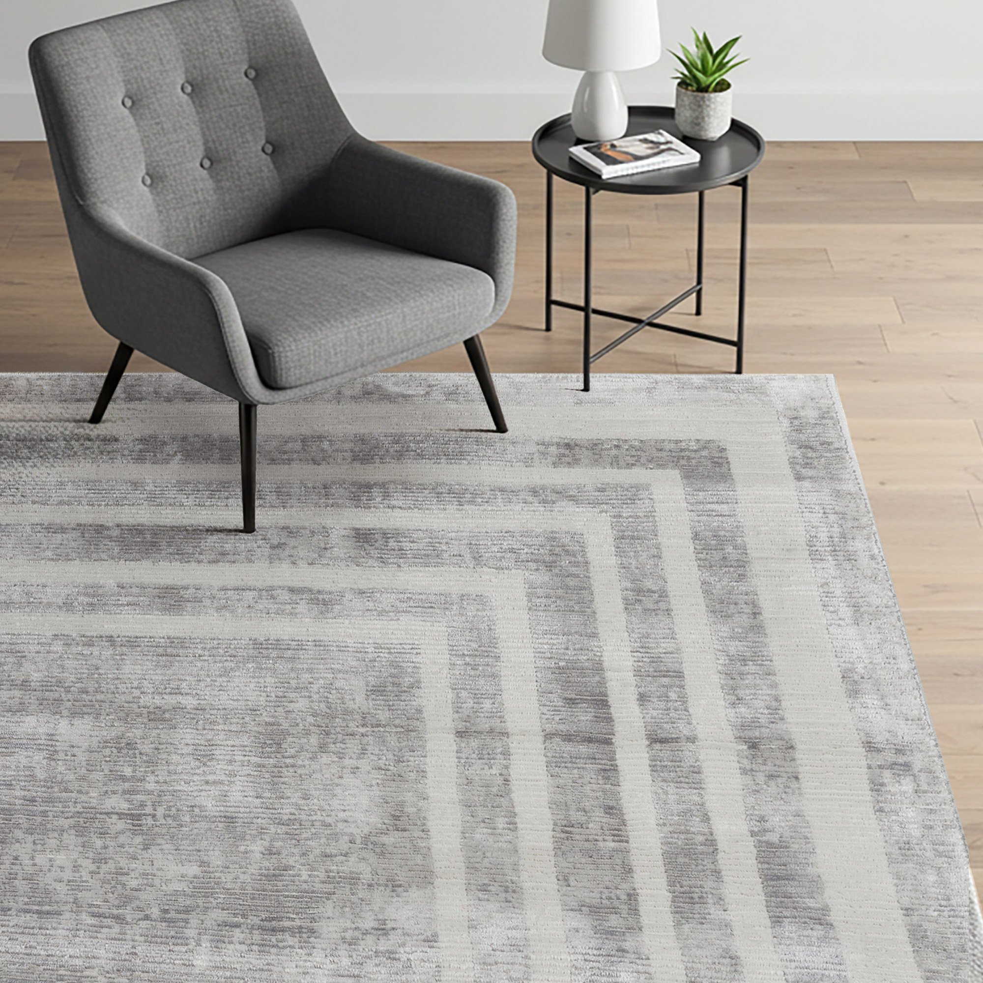 Sasha Area Rug, Damson Gray, 5’3” x 7’