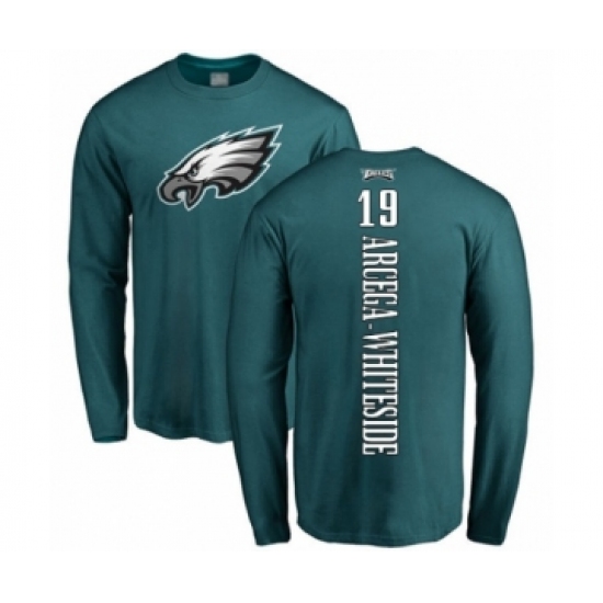 Philadelphia Eagles #19 JJ Arcega-Whiteside Green Backer Long Sleeve T-Shirt - Jersey