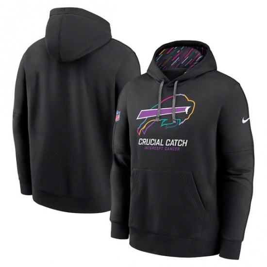 Men's Buffalo Bills Black 2024 Crucial Catch Club Pullover Hoodie - Jersey