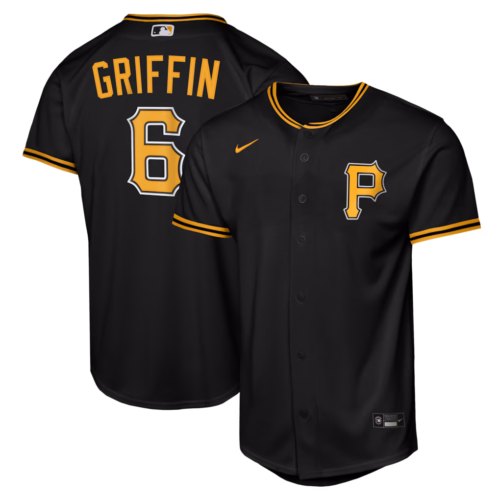 Youth Pittsburgh Pirates Konnor Griffin Nike Black Alternate Replica Jersey - Jersey