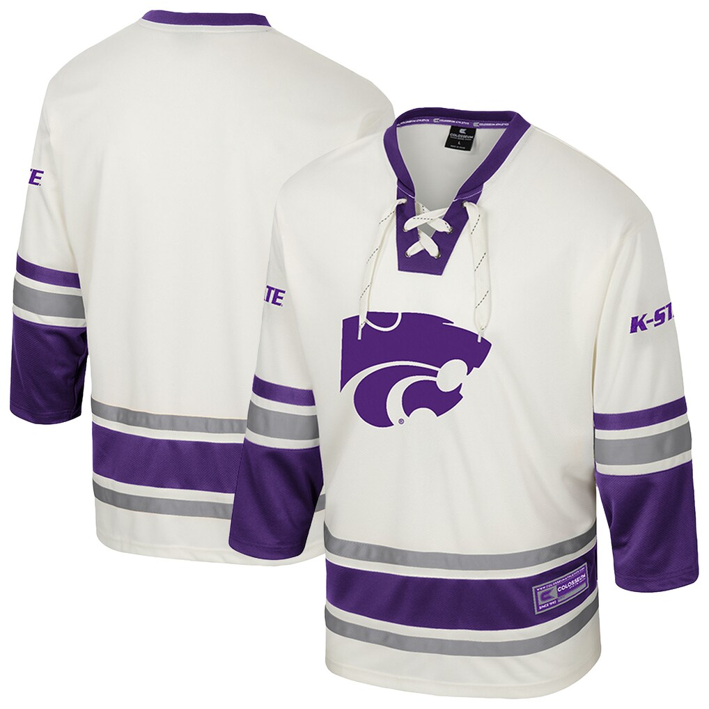 Men's Colosseum Cream Kansas State Wildcats Puck Proud Fashion Hockey Jersey - Jersey
