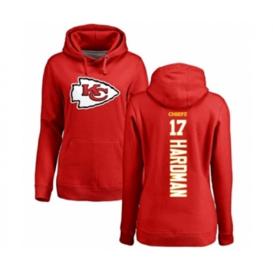 Football Women's Kansas City Chiefs #17 Mecole Hardman Red Backer Pullover Hoodie - Jersey
