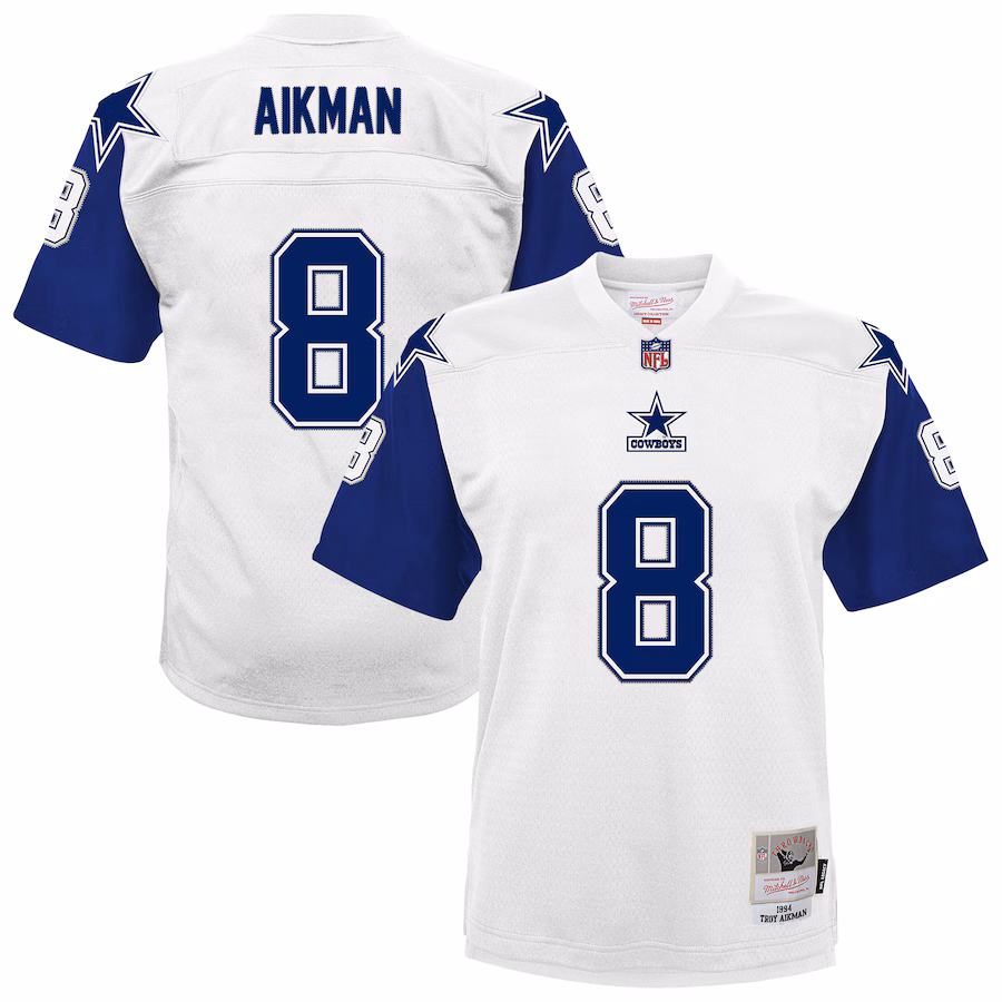 Youth Dallas Cowboys Troy Aikman Mitchell & Ness White 1994 Alternate Legacy Jersey - Jersey