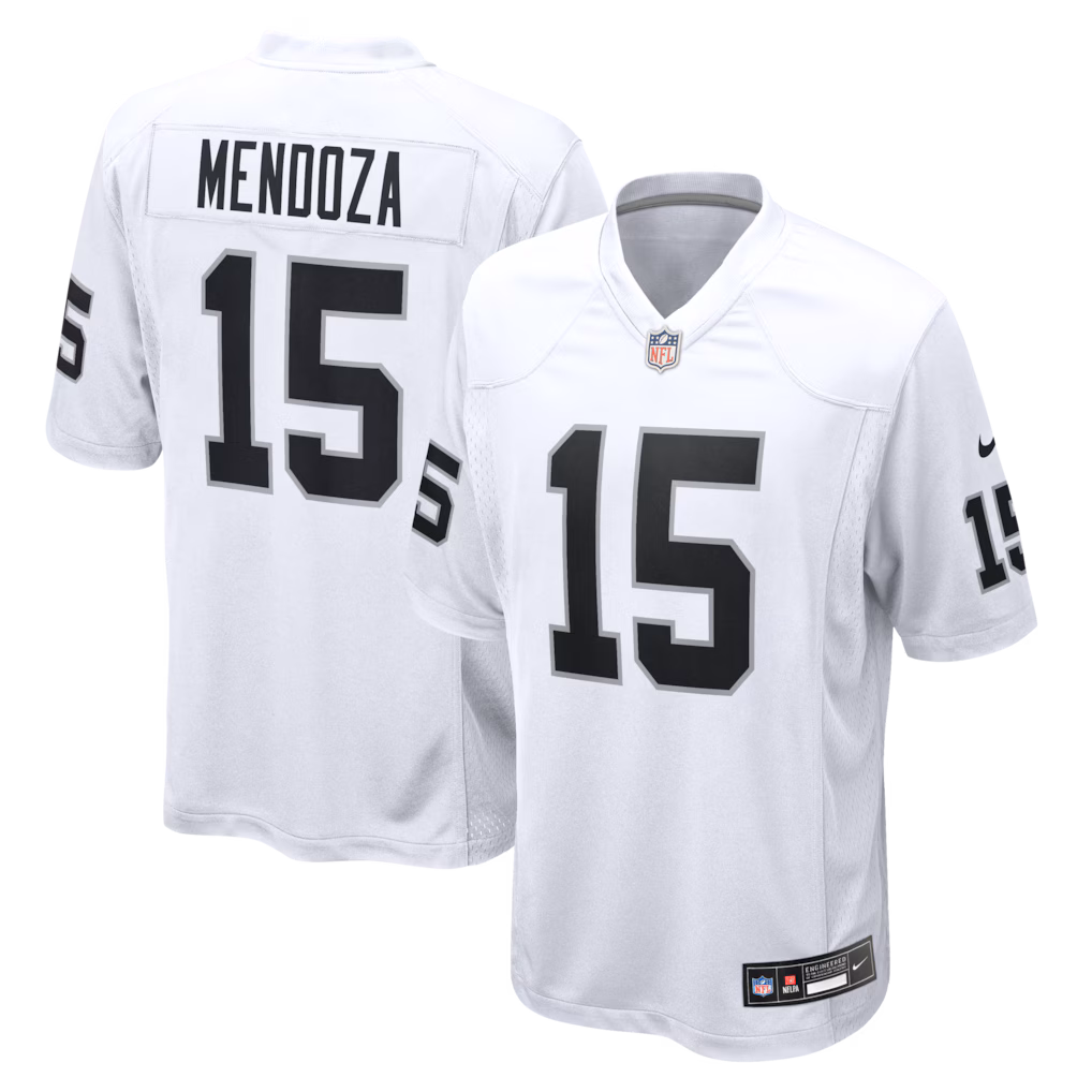 Men's Las Vegas Raiders Fernando Mendoza Nike White Game Player Jersey - Jersey