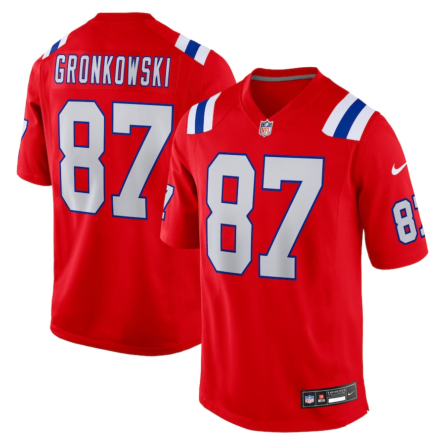 Men's New England Patriots Rob Gronkowski Nike Red Alternate Retired Player Game Jersey - Jersey