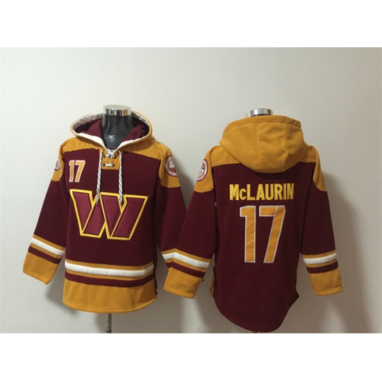 Men's Washington Commanders #17 Terry McLaurin Burgundy Ageless Must-Have Lace-Up Pullover Hoodie - Jersey