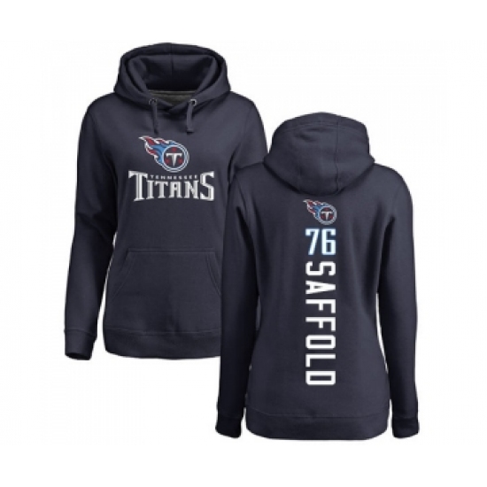Football Women's Tennessee Titans #76 Rodger Saffold Navy Blue Backer Pullover Hoodie - Jersey