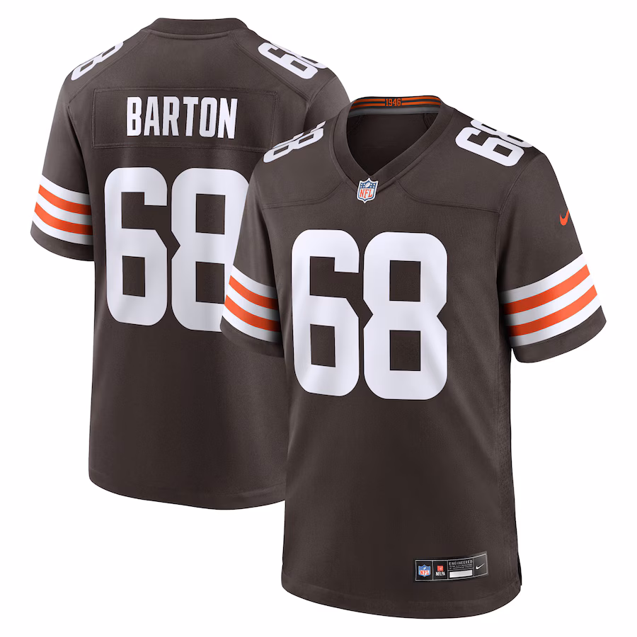 Men's Cleveland Browns Jackson Barton Nike Brown Team Game Jersey - Jersey