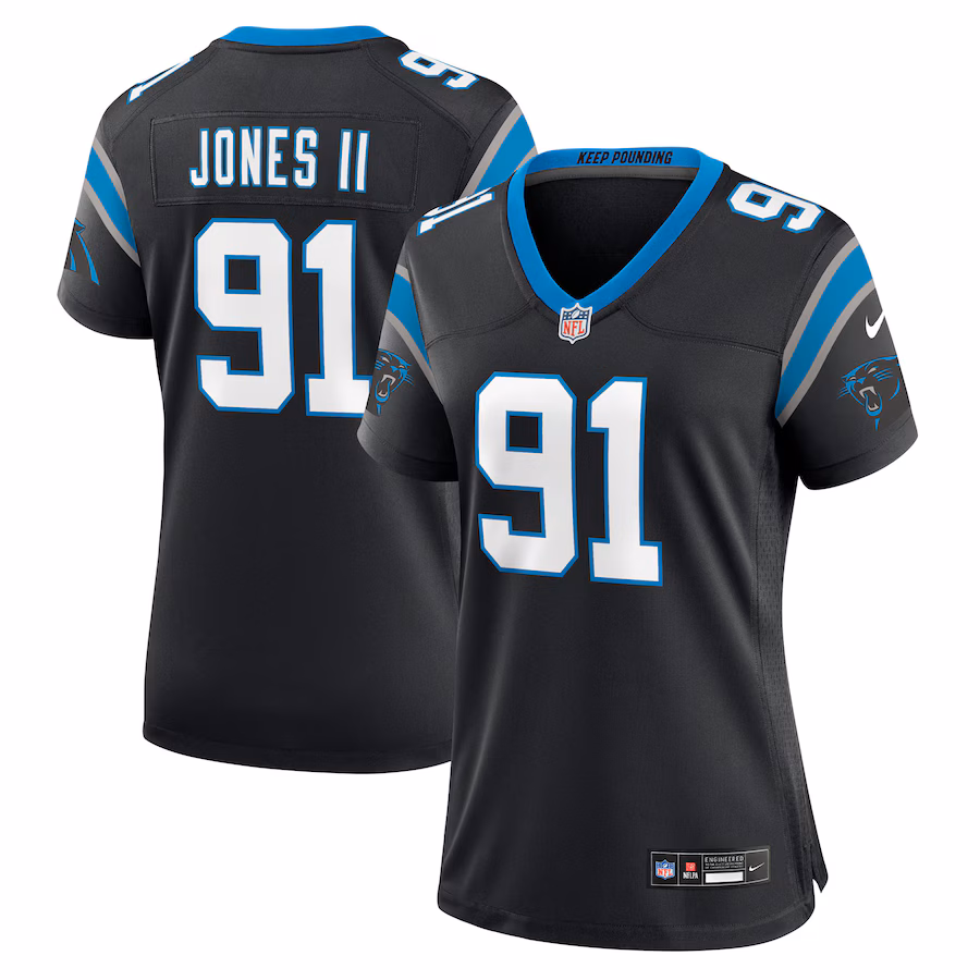 Women's Carolina Panthers Patrick Jones II Nike Black Team Game Jersey - Jersey