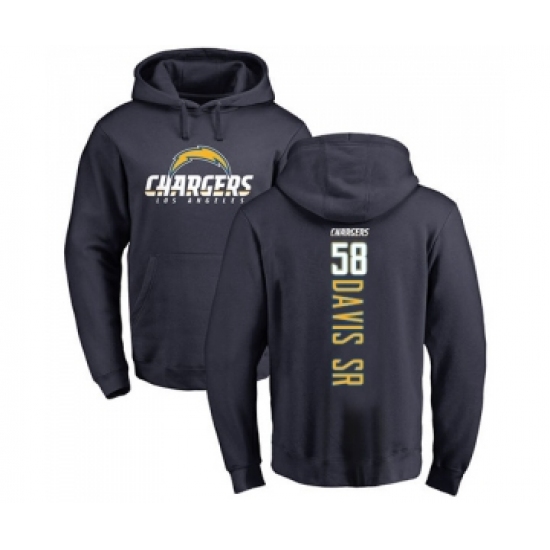Football Los Angeles Chargers #58 Thomas Davis Sr Navy Blue Backer Pullover Hoodie - Jersey