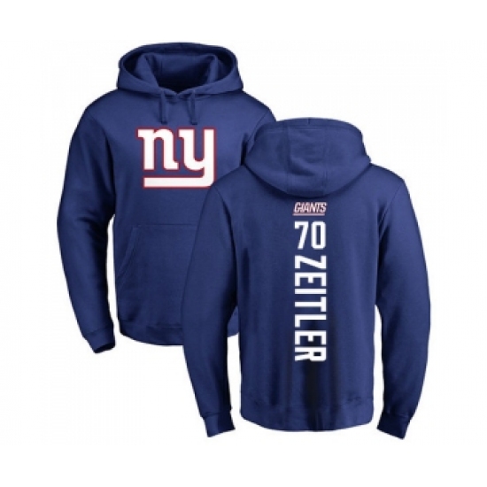 Football New York Giants #70 Kevin Zeitler Royal Blue Backer Pullover Hoodie - Jersey