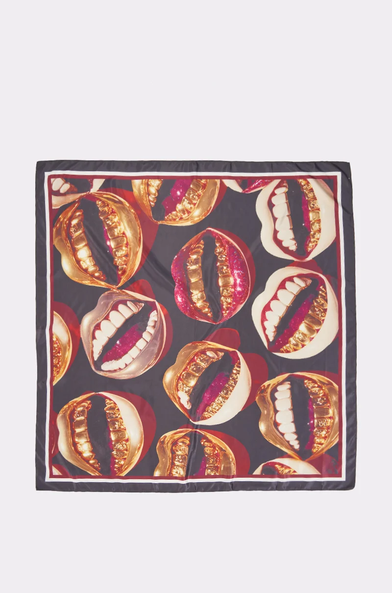 JUST SMILE SATIN SCARF - Akira Wear