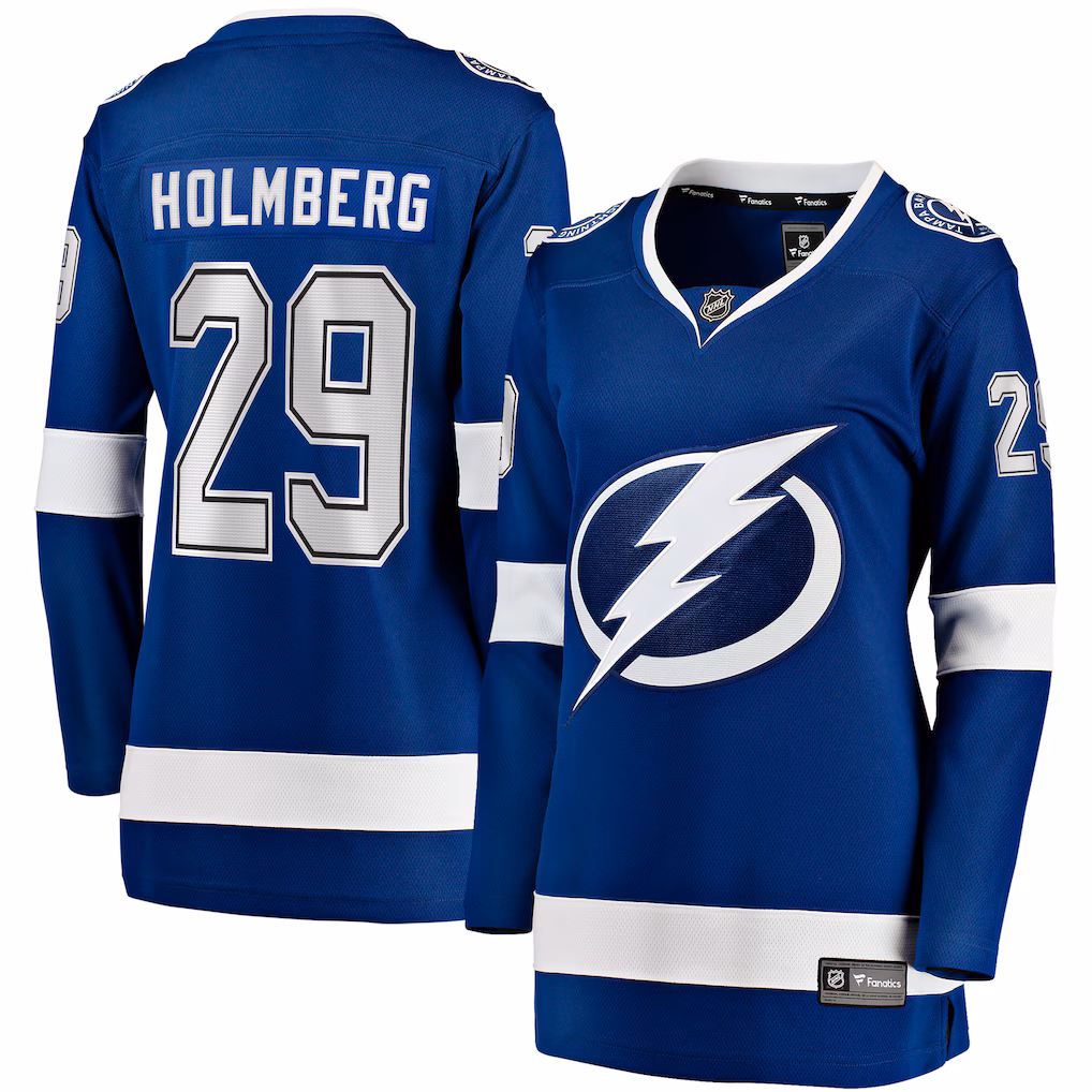 Women's Tampa Bay Lightning Pontus Holmberg Fanatics Blue Home Breakaway Jersey - Jersey