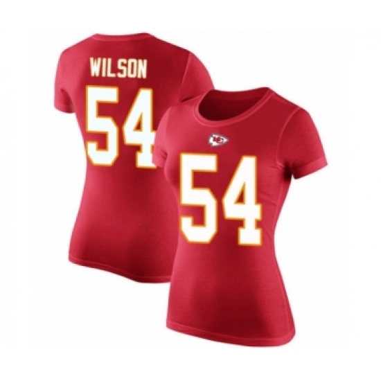 Football Women's Kansas City Chiefs #54 Damien Wilson Red Rush Pride Name & Number T-Shirt - Jersey