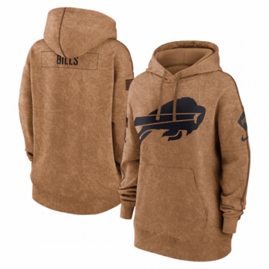 Women's Buffalo Bills Nike Brown 2023 Salute to Service Pullover Hoodie - Jersey