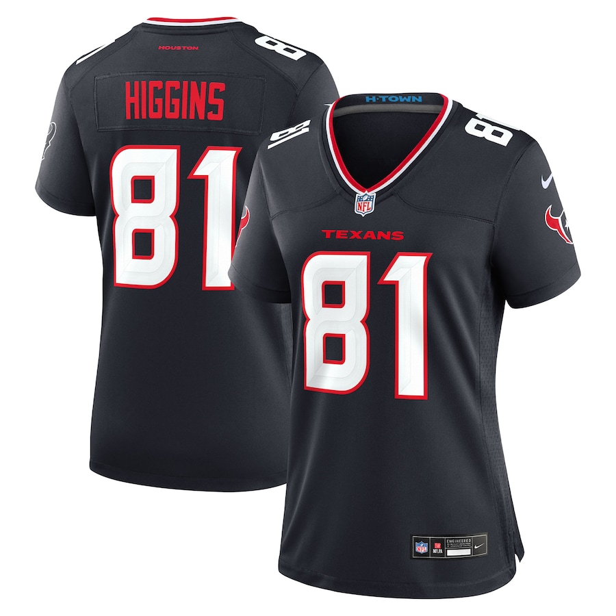 Women's Houston Texans Jayden Higgins Nike Navy Game Jersey - Jersey