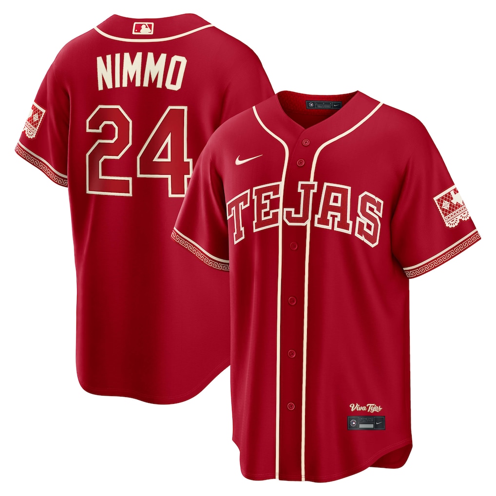 Men's Texas Rangers Brandon Nimmo Nike Red 2026 City Connect Stadium Jersey - Jersey