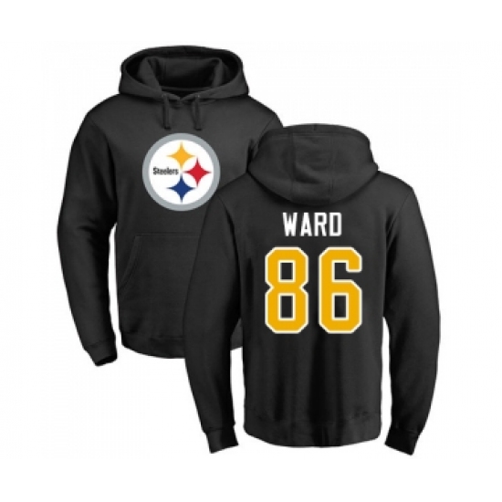 Football Pittsburgh Steelers #86 Hines Ward Black Name & Number Logo Pullover Hoodie - Jersey