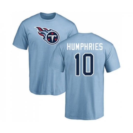 Football Tennessee Titans #10 Adam Humphries Light Blue Name & Number Logo T-Shirt - Jersey
