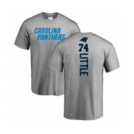 Football Carolina Panthers #74 Greg Little Ash Backer T-Shirt - Jersey