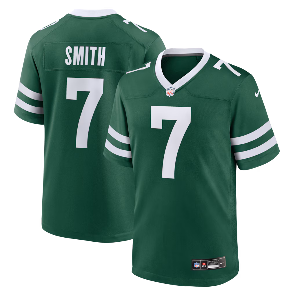 Men's New York Jets Geno Smith Nike Legacy Green Game Jersey - Jersey