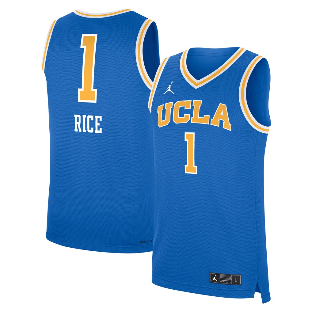 Men's Jordan Brand Kiki Rice Blue UCLA Bruins Replica Basketball Jersey - Jersey
