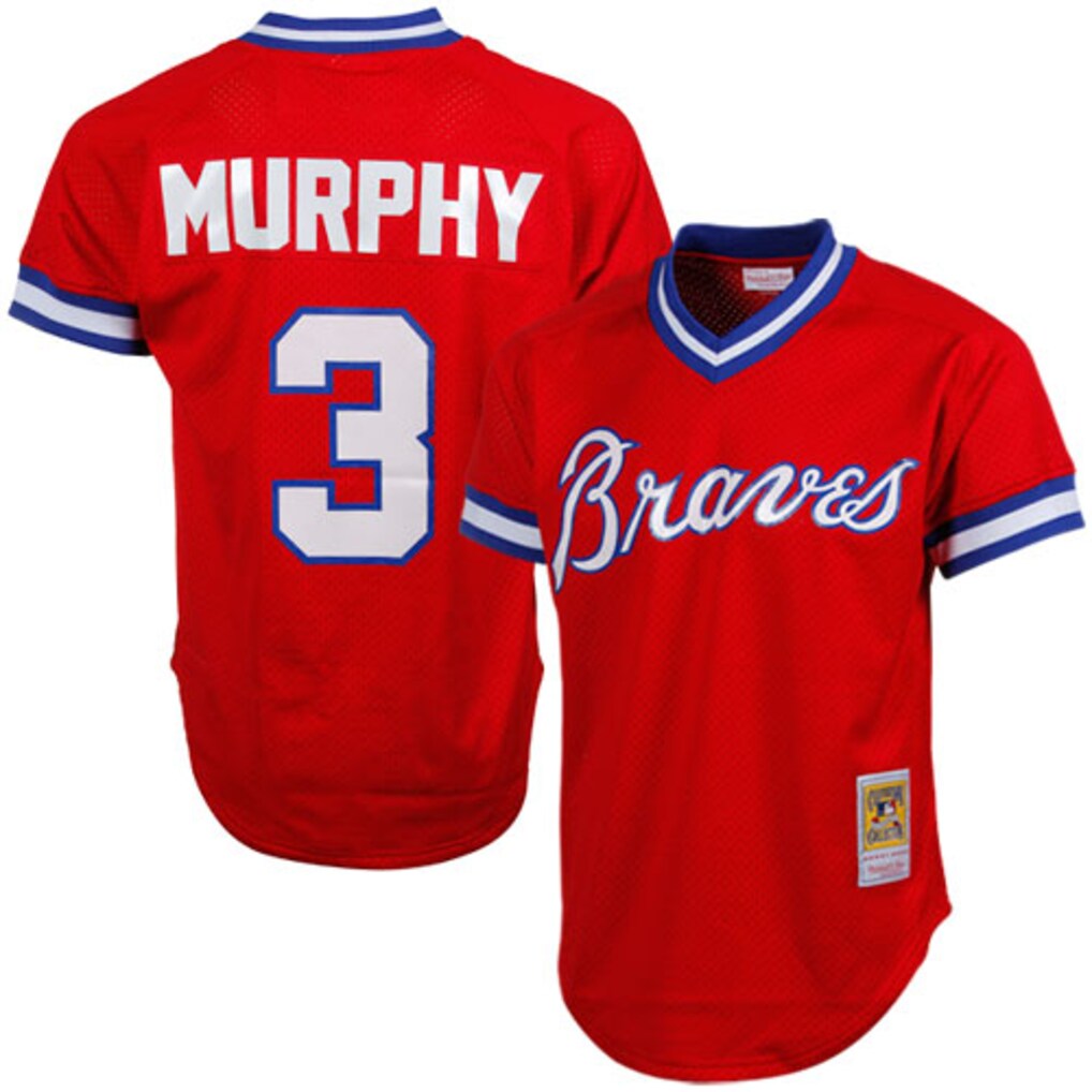 Men's Atlanta Braves Dale Murphy Mitchell & Ness Scarlet Authentic Batting Practice Jersey - Jersey