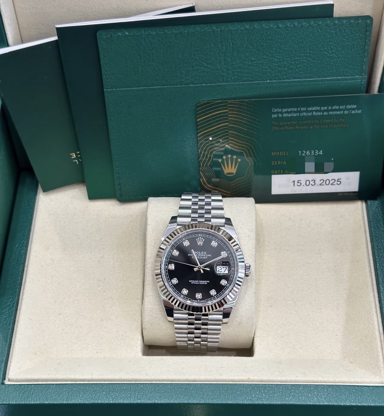 Rolex Datejust Black Dial Jubilee Bracelet Automatic Watch