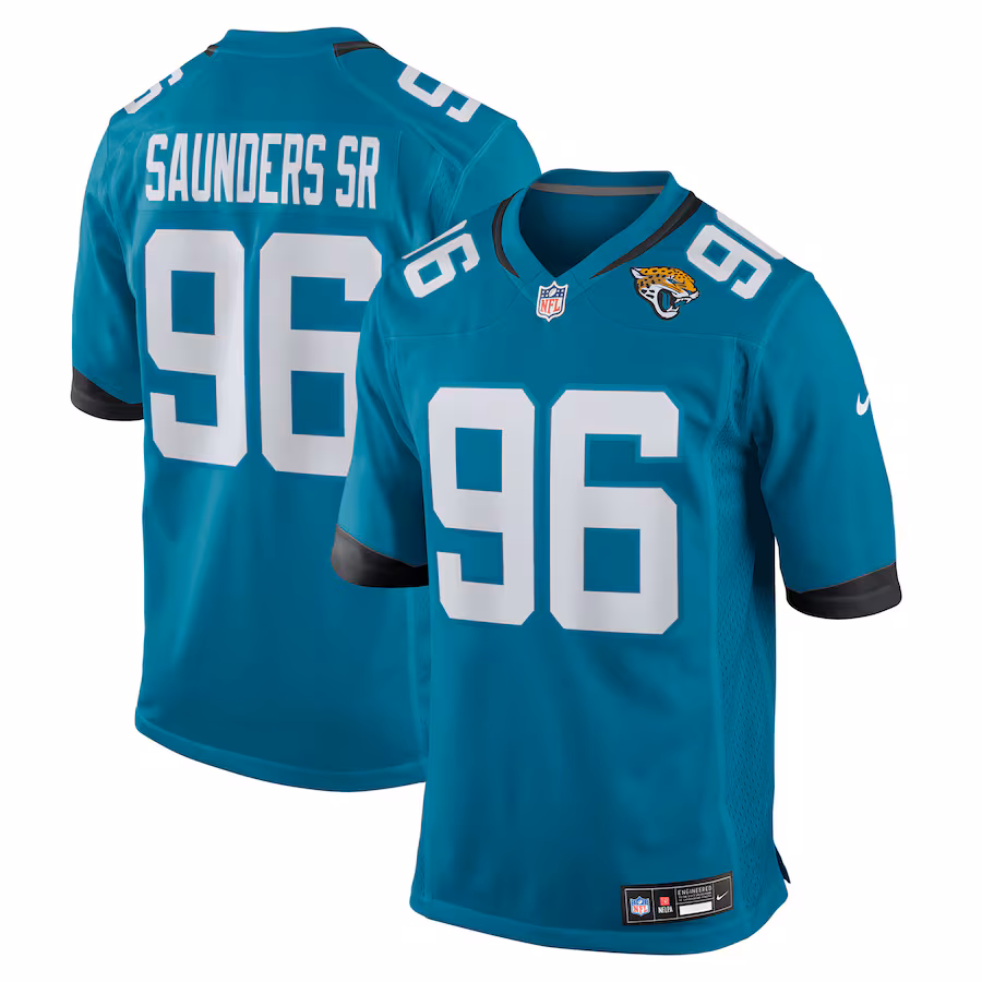 Men's Jacksonville Jaguars Khalen Saunders Nike Teal Team Game Jersey - Jersey