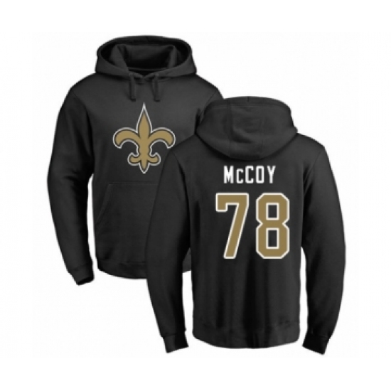 Football New Orleans Saints #78 Erik McCoy Black Name & Number Logo Pullover Hoodie - Jersey