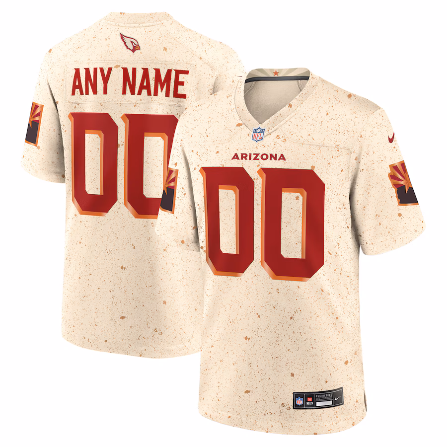 Men's Arizona Cardinals Nike Natural 2025 Rivalries Collection Custom Game Jersey - Jersey