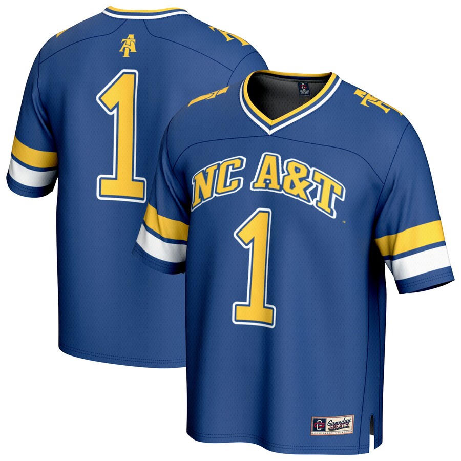 GameDay Greats #1 Navy North Carolina A&T Aggies Lightweight Collegiate Football Fashion Jersey - Jersey