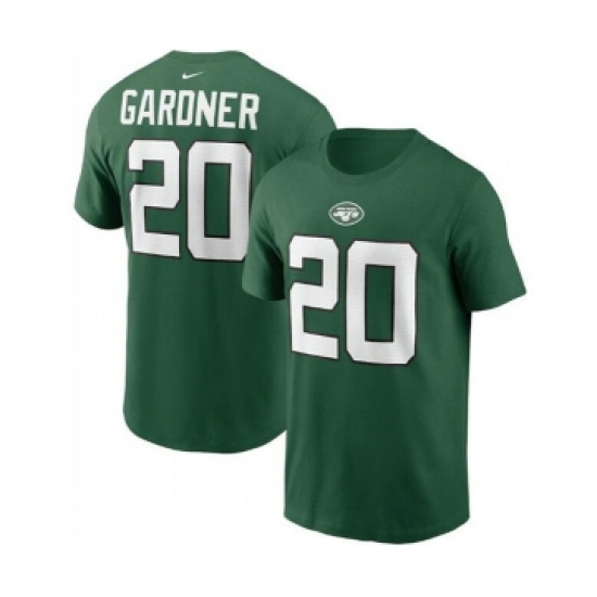 Men's New York Jets #20 Ahmad Gardner 2022 Green Name & Number T-Shirt - Jersey